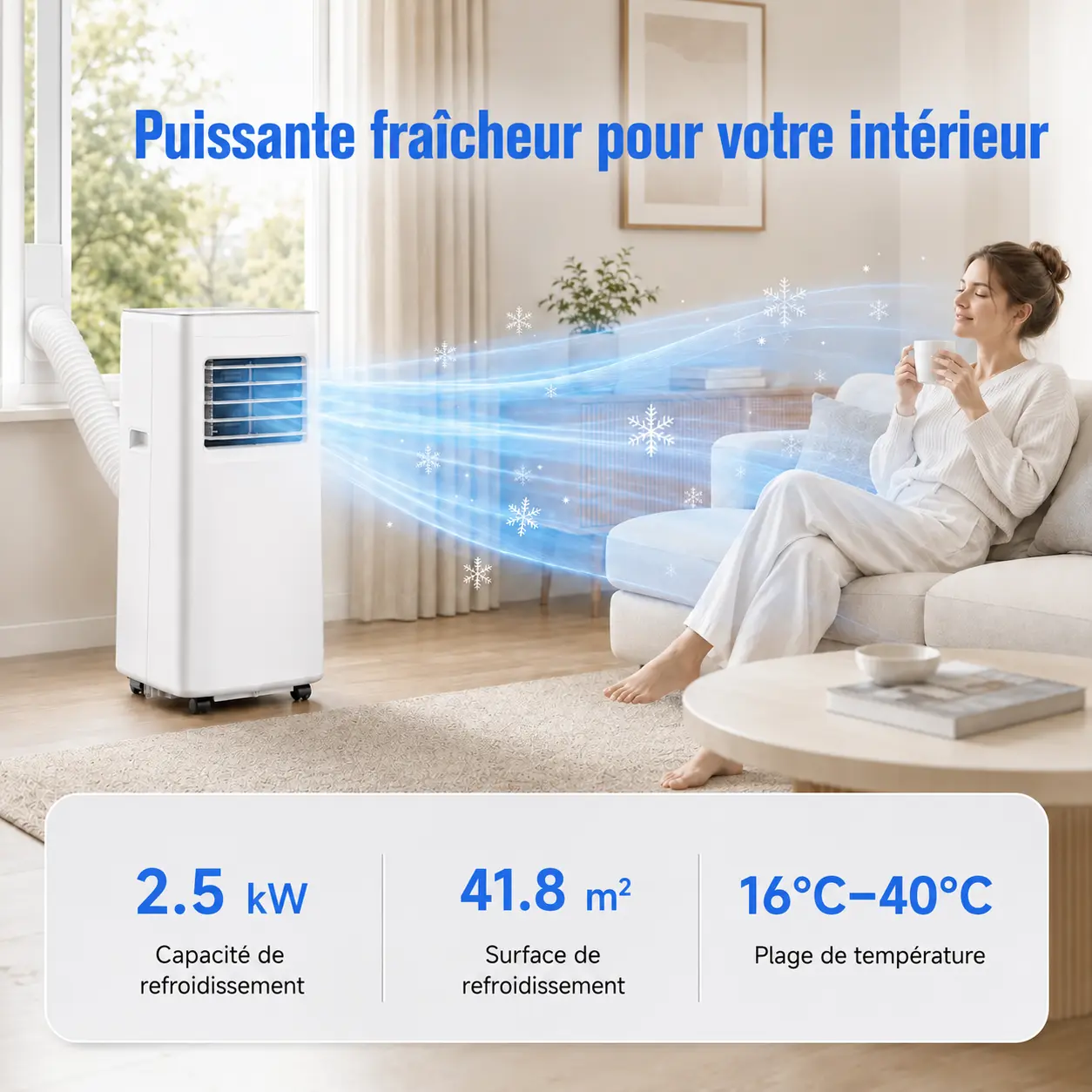 Portable air conditioner with remote control and LED display — image 3